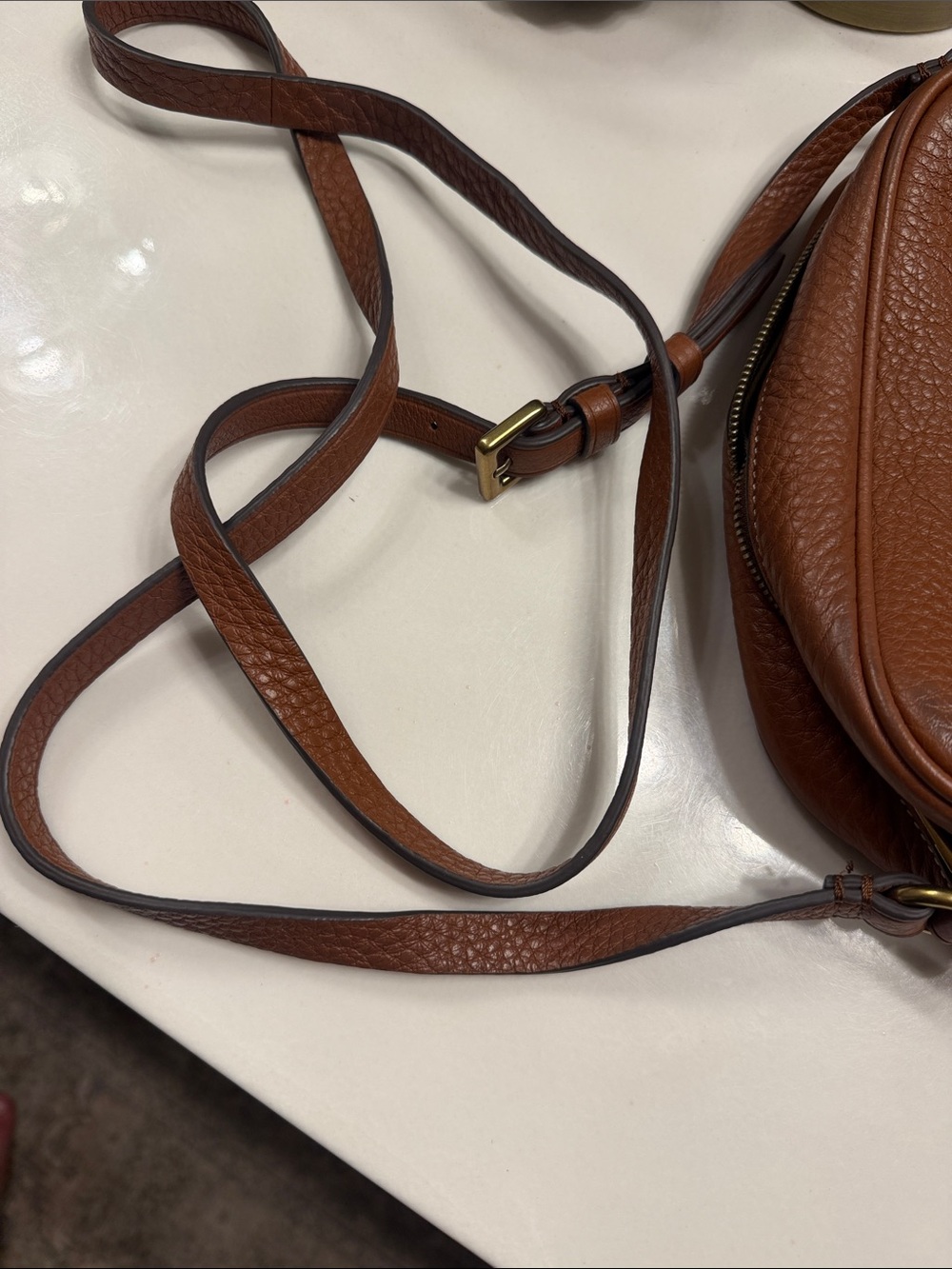 J. Crew Tan Leather Crossbody Bag - Picture 11 of 12